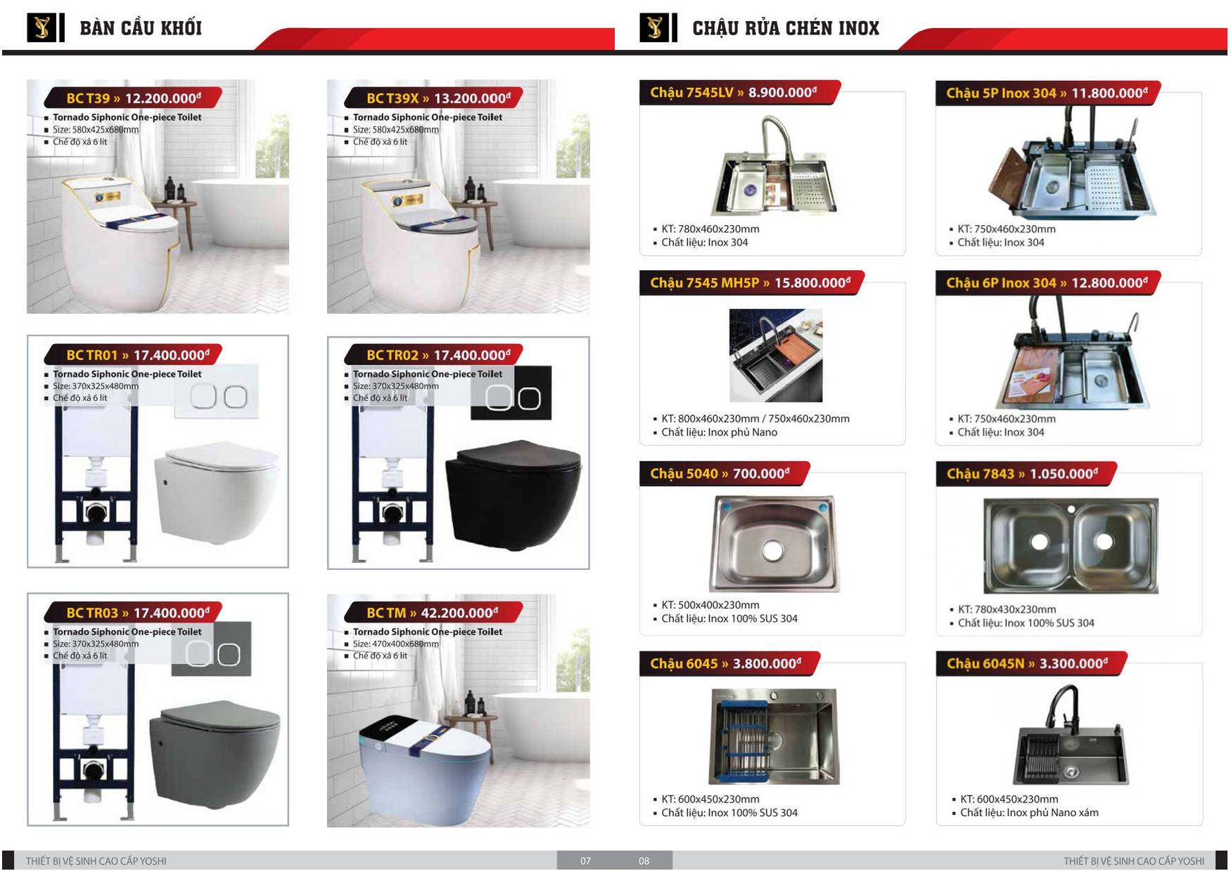 Thiết bị vệ sinh YOSHI Catalogue và Bảng giá mới nhất 2024 /Page 5